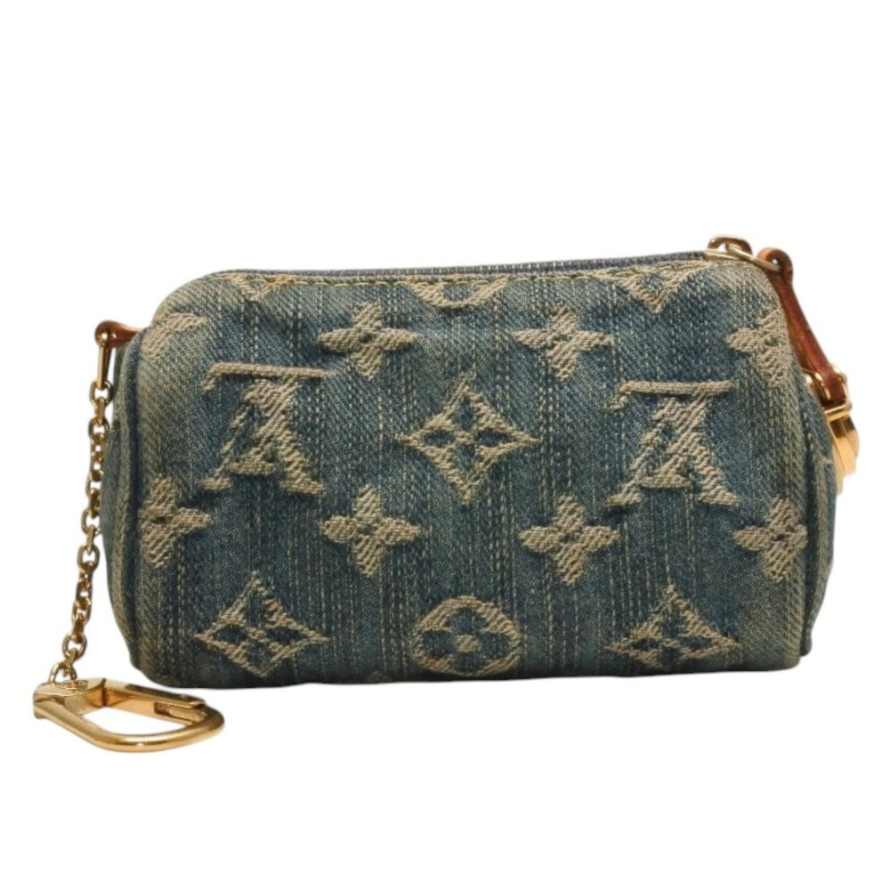 LOUIS VUITTON Monogram Denim Trouse Speedy Strap Blue